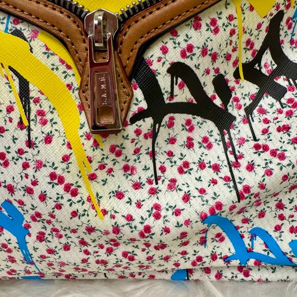 L.A.M.B. Gwen Stefani Y2K VTG Ditzy Floral Graffiti Hobo Grandvale Handbag - Picture 3 of 16